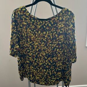 Joe fresh multi coloured blouse with zipper detail on back